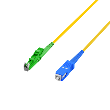 LWL Duplex Patchkabel , E2000/APC <>SC/APC , Grade B1, SM , 9/125µ, OS2 , gelb , LSZH - 5m