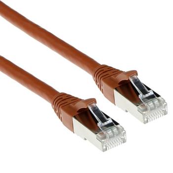 Cat.6A Patchkabel 10 Gigabit , AWG26 S/FTP , Kupfer , RJ45 STP <> RJ45 STP,100 % getestet , braun - 2m