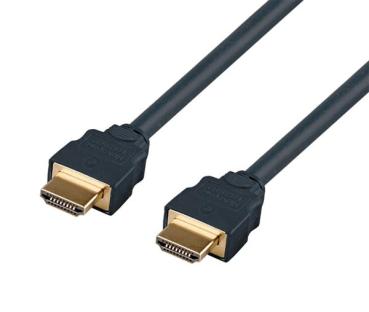 4K/60Hz UHD Hochflexibles HDMI 2.0 Kabel , 2 x HDMI A Stecker vergoldet , RF-BLOK , blaugrau - 2m