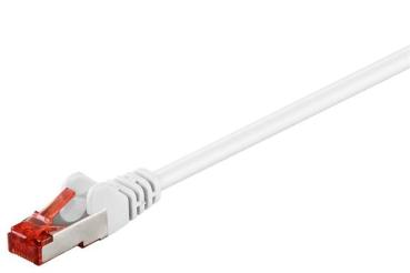 Premium Patchkabel CAT.6, S/FTP(PIMF), 2x RJ45 STP,  Kupfer,LSZH, weiß - 3m