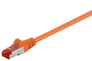 Cat.6e Patchkabel 250MHz S/FTP CCA , 2 x RJ45 STP, PVC, orange - 0.5m