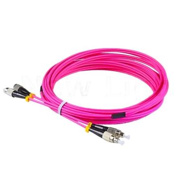 Premium LWL Duplex Patchkabel , OM4 , FC/PC-FC/PC ,  50/125µm , MM ,LSZH , 2mm lila/violett -2m