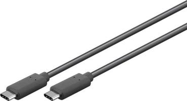 20 Gbits Super-Speed Kabel USB 3.2 G2x2 , Stecker C > Stecker C  ,Kupfer , 5A , schwarz - 0.5m