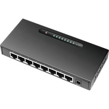 LogiLink NS0111 Gigabit Switch  , 8-Port 1000/100/10TX , Desktop ,Metallgehäuse