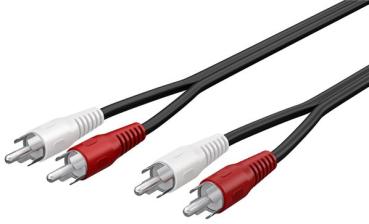 Stereo-Verbindungs-Rundkabel 2x Cinch Stecker <> 2x Cinch Stecker , schwarz - 20m