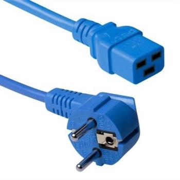 Netzkabel AK5172 , Stecker CEE7/7 90°   <> C19 180° , 1.5mm², CE , VDE, blau - 1.2m