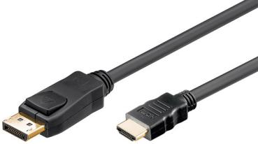 4K/60Hz Adapterkabel  DisplayPort 1.4  / HDMI  , Full HD , DP-Stecker > HDMI -Stecker , schwarz -5m