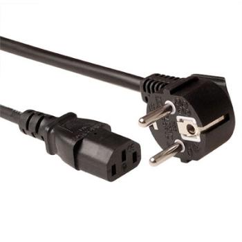 Netzkabel Europa LSZH  , Schuko Stecker CEE7/7  90° <> IEC60320-C13 , VDE ,CE , schwarz - 2m