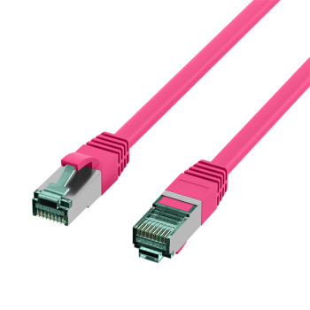Patchkabel CAT.6A , S/FTP(PIMF), 2x RJ45 STP, Kupfer , LSZH , magenta - 10m