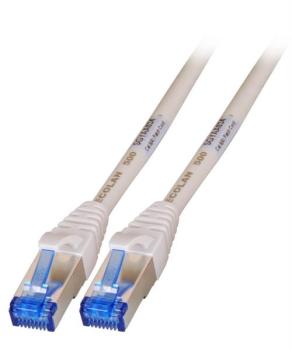 INFRALAN TPE superflex Patchkabel Cat.6A S/FTP, 10 Gbit, 2x RJ45 STP, 100% CU, LZSH, grau - 0.5m