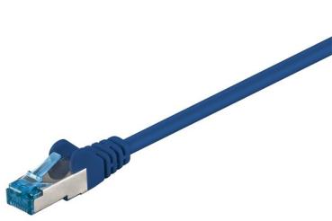 Cat.6A Patchkabel ,10 Gigabit  S/FTP, Slimline RJ45 STP <> RJ45 STP , blau - 15m