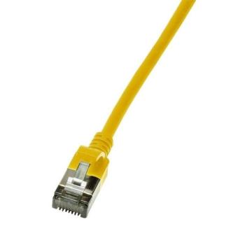 10 Gigabit Slim Ultraflex -Patchkabe Cat.6A ,TPE Mantel 3,8mm  U/FTP , 2 x RJ45 , CU , LSZH , gelb -1.5m