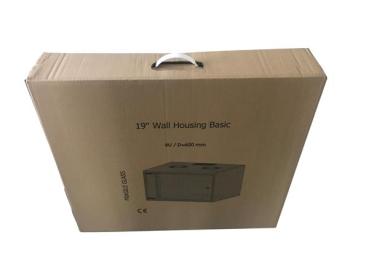 Wandgehäuse 12HE UMT , 1-teilig , H571xB535xT600mm, Sichttür , Flat-Pack - schwarz