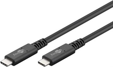 20/40 Gbits SuperSpeed USB 4.0 G 3x2  , 2x Stecker- C , 240W ( PD 3.1) , 48V/5A , TPE , schwarz -2m