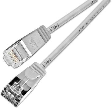 Ultra Slim-Patchkabel Cat.6  U/FTP , Ø 3,8mm , CU , RJ45  <> RJ45, Kupfer , grau - 0.50m