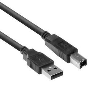 Sonderanfertigung USB2.0 Kabel , UL2725 , USB A Stecker <> B Stecker  , schwarz - 0,30m