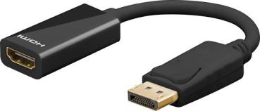 DisplayPort 1.2 / HDMI Kabel-Adapter  , DP Stecker > HDMI19 Buchse , schwarz - 0.10m