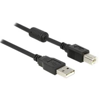 Sonderanfertigung USB2.0 Hi-Speed Kabel, UL2725, USB A Stecker   USB B Stecker, Ferrit, schwarz - 4.5m