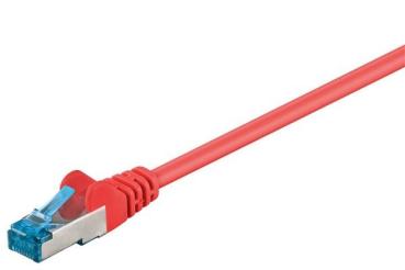 Cat.6A Patchkabel ,10 Gigabit S/FTP, Slimline RJ45 STP <> RJ45 STP , rot - 0.25m