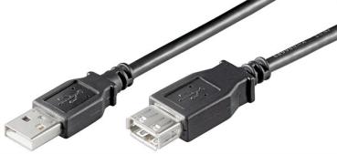 USB2.0 Hi-Speed Verlängerungskabel ,USB A Stecker <> USB A Buchse, schwarz - 5m