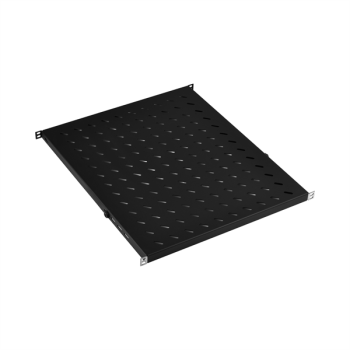 19" 0,5HE Fachboden, fest, Verstellung 550 – 650 mm, 70 kg, ST 1000 , schwarz / RAL9005