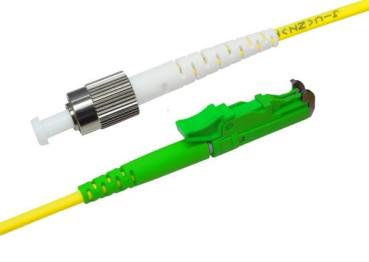 LWL Simplex Patchkabel G.657A2 , E2000/APC(Grade B1) <> FC/PC  (Grade C ), 9/125µ, OS2, gelb, LSZH - 2m