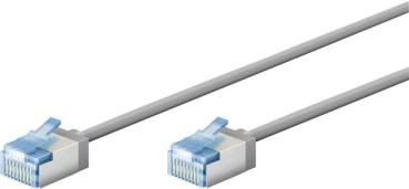 Ultraflexibles CAT 6A Patchkabel slim U/FTP, RJ45  <> RJ45 , Ø 3,8mm , CU ,LSZH-TPE  , grau - 0,5m