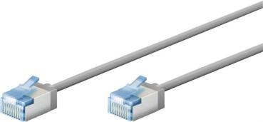 Ultraflexibles CAT 6A Patchkabel slim U/FTP, RJ45  <> RJ45 , Ø 3,8mm , CU ,LSZH-TPE  , grau - 1m
