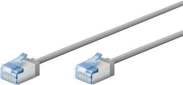 Ultraflexibles CAT 6A Patchkabel slim U/FTP, RJ45  <> RJ45 , Ø 3,8mm , CU ,LSZH-TPE  , grau - 5m