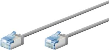 Ultraflexibles CAT 6A Patchkabel slim U/FTP, RJ45  <> RJ45 , Ø 3,8mm , CU ,LSZH-TPE  , grau - 10m