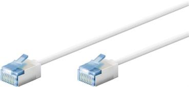 Ultraflexibles CAT 6A Patchkabel slim U/FTP, RJ45  <> RJ45 , Ø 3,8mm , CU ,LSZH-TPE  , weiß - 2m