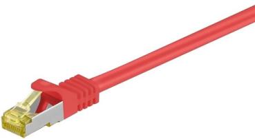 600MHz GIGABIT Patchkabel PIMF , Cat.7 Rohkabel AWG26/7 , 2 x RJ45 STP , LSZH , rot -3m