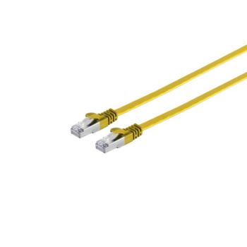 Cat. 6A 10Gbit Slimline Flach-Patchkabel m. Cat.7 Rohkabel  U/FTP, 2 x RJ45, PVC gelb - 2m