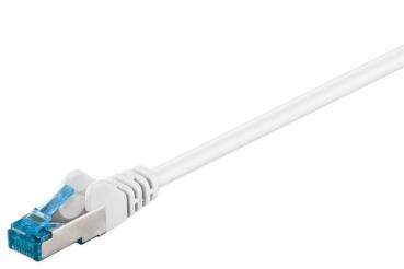 Cat. 6A 10 GBit Slim-Flachpatchkabel m. CAT.7 Rohkabel  U/FTP, RJ45 <> RJ45 , weiß - 7.5m