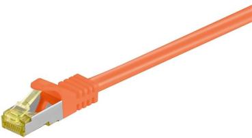 600MHz GIGABIT Patchkabel S/FTP(PIMF), Cat.7 Rohkabel , RJ45 STP <> RJ45 STP , LSZH , orange - 0.25m