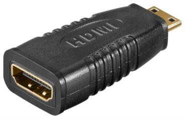 HDMI Adapter vergoldet , HDMI-Buchse (Typ A) > HDMI Mini-Stecker (Typ C) , vergossen