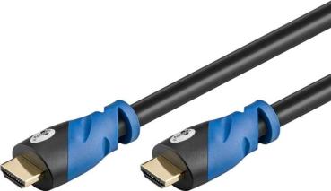 UHD 4K@60Hz HDMI 2.0 Kabel  , 2 x HDMI A Stecker  vergoldet, Blau/Schwarz  - 1m