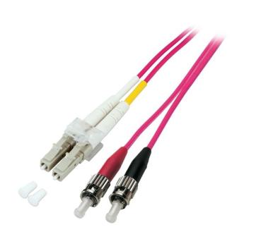 LWL Duplex Patchkabel, ST/LC, 50/125µ OM3, aqua , LSZH - 2m