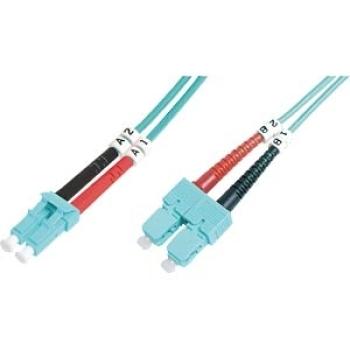 LWL Duplex Patchkabel , LC / SC , MM , 50/125µ , OM3 , LSZH , aqua - 2m