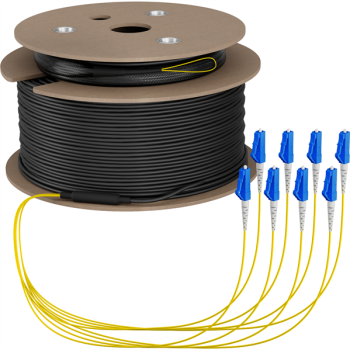 LWL Trunkkabel U-DQ(ZN)BH OS2 8E (1x8) LC-LC , Dca LSZH G657A1 , incl. Einzugshilfe - 110m