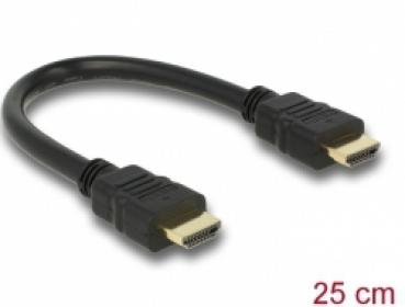 4K High Speed HDMI  Kabel m. Ethernet , 2x HDMI Stecker vergoldet ,schwarz - 0,25m