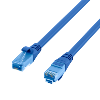 PREMIUM Cat.6A Patchkabel U/UTP , Cat.7 Rohkabel AWG26/7 , 2 x RJ45 , blau -2m