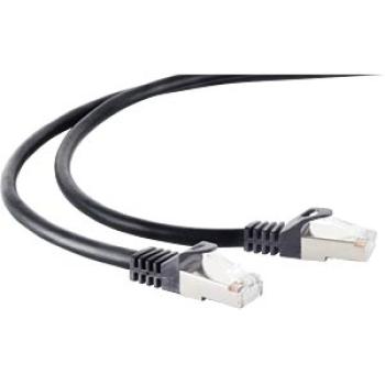 Cat.6A  Patchkabel S/FTP , 2 x RJ45 Stecker , Cat.7 Rohkabel PUR ( LSZH) Mantel , schwarz -3m