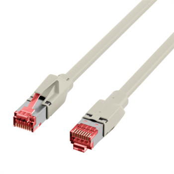 Patchkabel Cat.6A  S/FTP, Dätwyler 7702 flex Rohkabel Cat.7 , Kupfer , 2 x RJ45 TM21 , LSZH , grau - 0.50m