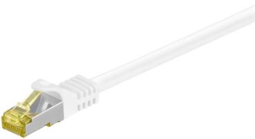 600MHz GIGABIT Patchkabel S/FTP(PIMF), Cat.7 Rohkabel , RJ45 STP <> RJ45 STP , LSZH , weiß - 1m