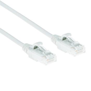 Cat.6e Slim-Patchkabel Kdm-3,8mm  U/UTP Snag-less , AWG28 LSZH , mit RJ45 Steckern , weiß - 1m