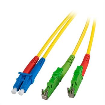 LWL Duplex Patchkabel, E2000/APC8°- LC , 9/125µ, OS2 , LSZH , gelb - 1m