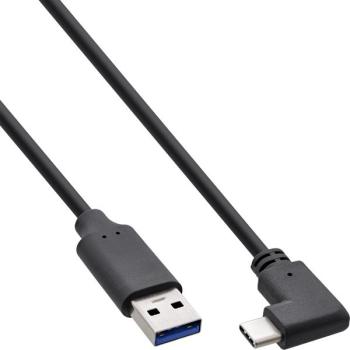 USB 3.2 Kabel, USB-C Stecker gewinkelt > A Stecker, schwarz  - 0,50m