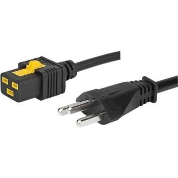 Schweiz-Netzkabel SEV , Stecker Typ J - C19 , gerade, H05VV-F3G1,5 mm², schwarz -2.5m