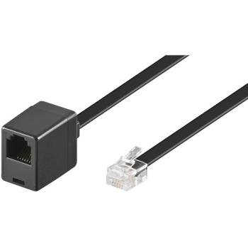Modularverlängerungskabel , RJ12 6P6C Stecker <> RJ12 6P6C Buchse , schwarz - 3m